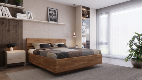 Jedná se o celomasivní postel z dubu či buku, a právě dřevo vnese do každé ložnice nenapodobitelnou vůni a harmonii přírody.