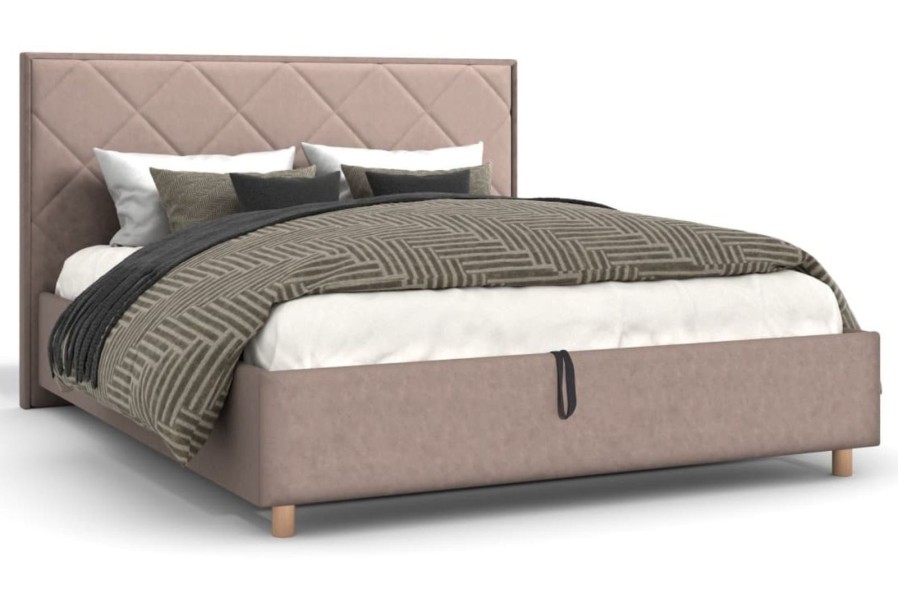 Krásné čelo Klinmam Madison s čalouněnými čtverci se vyznačuje nápaditým designem a dokonalým řemeslným zpracováním.