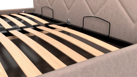 Krásné čelo Klinmam Madison s čalouněnými čtverci se vyznačuje nápaditým designem a dokonalým řemeslným zpracováním.