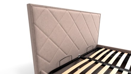 Krásné čelo Klinmam Madison s čalouněnými čtverci se vyznačuje nápaditým designem a dokonalým řemeslným zpracováním.