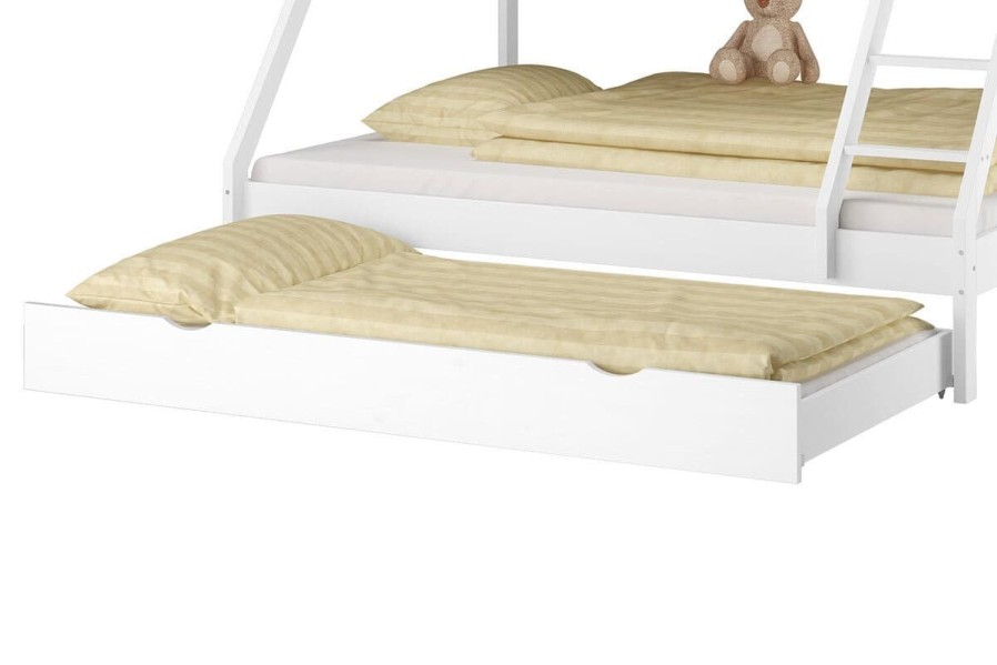 Dodatečný úložný prostor má kolečka pro lepší manipulaci včetně výsuvného šuplíku na matraci.