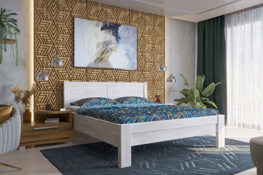 Robustní masivní postel Sion H3 bude důstojnou dominantou vaší ložnice, do které přinese útulnost i komfort.