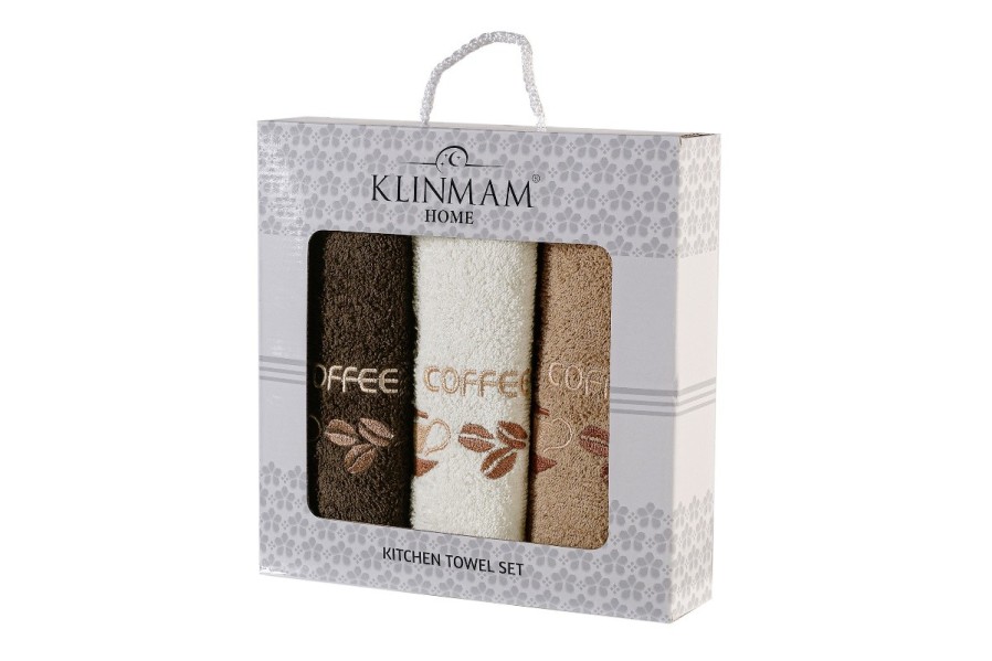 Dodejte své kuchyni nádech elegance s dárkovou sadou utěrek Klinmam Home. Sada tří utěrek ze 100% výběrové bavlny kombinuje mimořádnou měkkost s praktickou savostí. Díky jemným barvám a precizním výšivkám s motivy kávy, levandule či oliv jsou nejen nepostradatelným pomocníkem, ale i vkusným doplňkem.