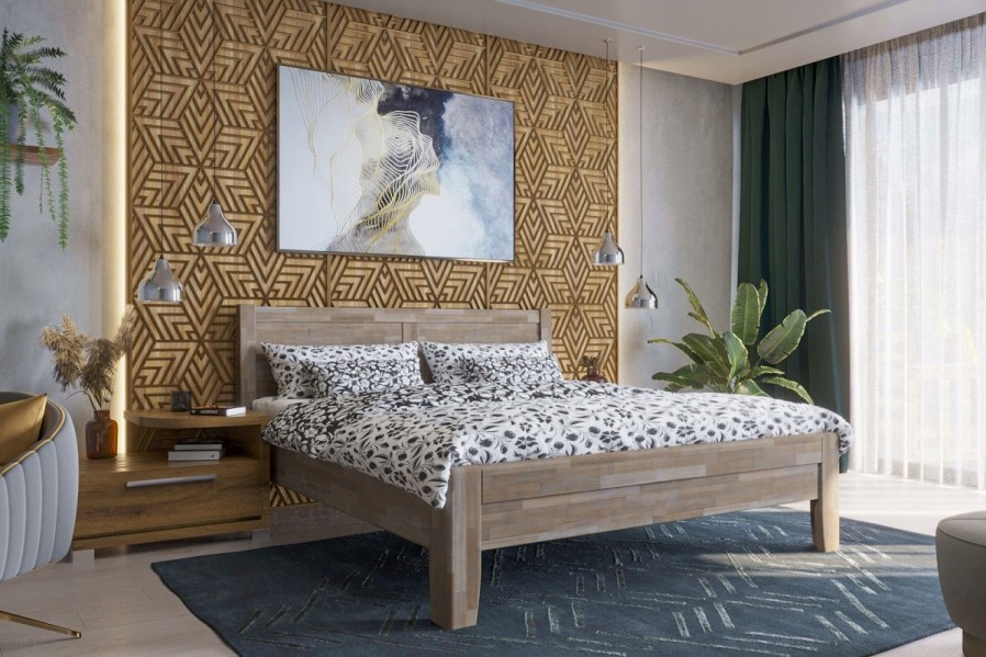 Robustní masivní postel Sion K3 bude důstojnou dominantou vaší ložnice, do které přinese útulnost i komfort.