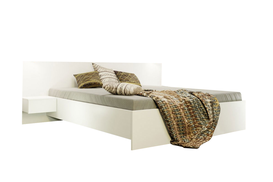 Minimalistická postel Ella s výrazným čelem a snadnou údržbou v kombinaci s matrací Bohemica Medical Graphite přináší moderní design, oporu těla, volbu tvrdosti a zdravý spánek.