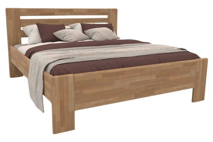 Elegantní postel Horgen z masivního dubu nebo buku v šedém granitu se spojuje s matrací Air Massage Memory 4.0, která díky paměťové pěně a masážní profilaci přináší dokonalou regeneraci a komfort.