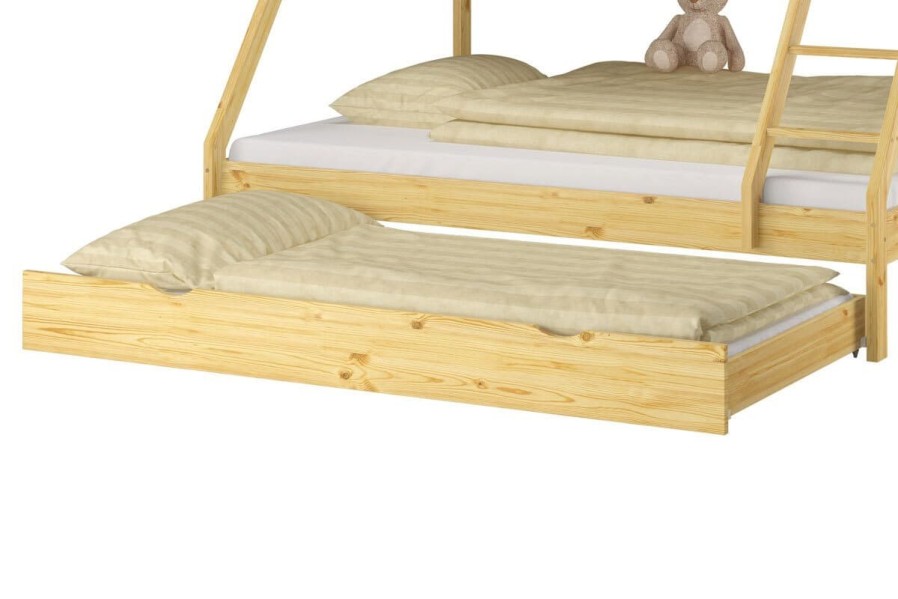 Dodatečný úložný prostor má kolečka pro lepší manipulaci včetně výsuvného šuplíku na matraci.