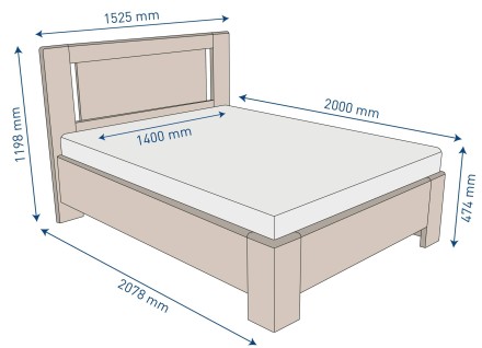 Vysoká a robustní celomasivní postel