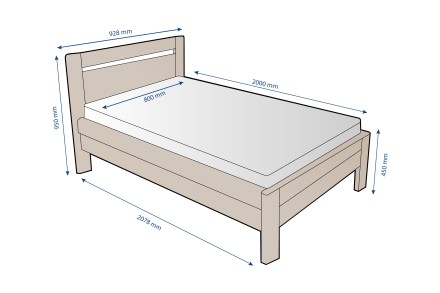 Postel Venta si můžete vybrat v provedení z masivního dubového nebo bukového dřeva.