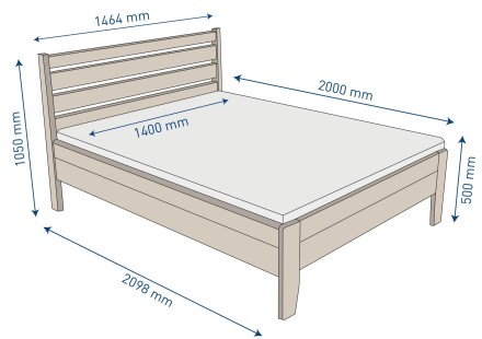 Postel Lugo je praktická, pevná a elegantní celomasivní postel.