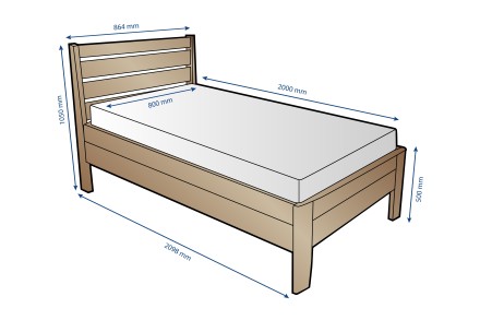 Postel Lugo je praktická, pevná a elegantní celomasivní postel.