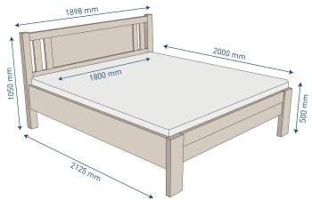 Robustní masivní postel Sion H3 bude důstojnou dominantou vaší ložnice, do které přinese útulnost i komfort.