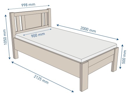 Robustní masivní postel Sion H3 bude důstojnou dominantou vaší ložnice, do které přinese útulnost i komfort.