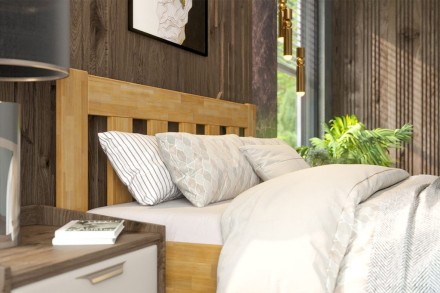 Postel Utena v jednoduchém designu z celomasivní kolekce postelí.