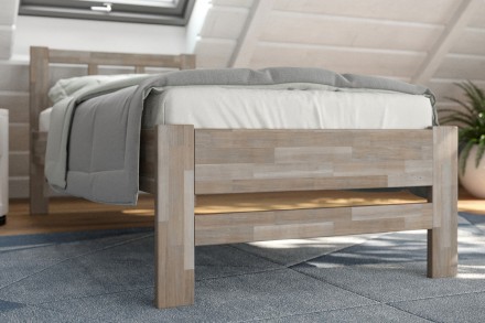 Milujete vůni dřeva? Pak je tato celomasivní postel perfektní volbou pro vás, jelikož je postavena z nejkvalitnějších dřevin buku a dubu.