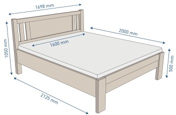 Robustní masivní postel Sion K2 bude důstojnou dominantou vaší ložnice, do které přinese útulnost i komfort.