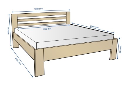 Postel Lola je praktická a pevná celomasivní postel.