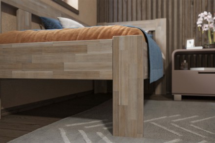 Postel Utena v jednoduchém designu z celomasivní kolekce postelí.