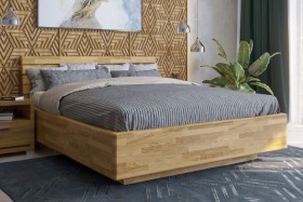 Dřevěná postel z dubu přímo z přírody Air, provedení D1