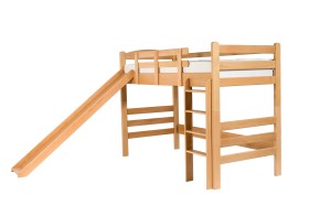 Kvalitní Patrová postel se skluzavkou Rouen je vyrobená z bukového dřeva.