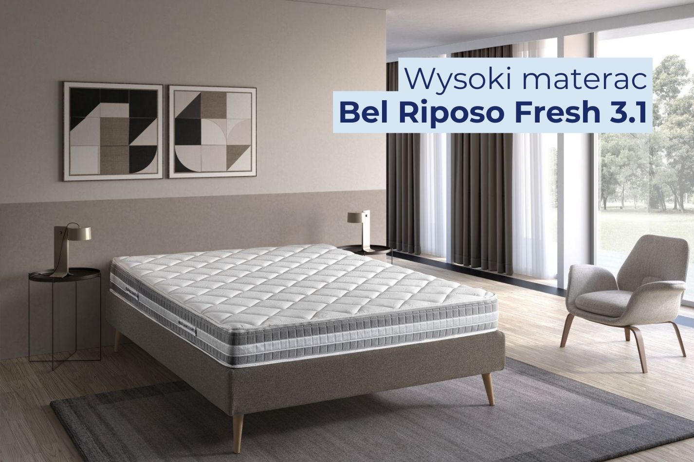 Wysoki materac z zawartością naturalnych włókien Bel Riposo Fresh 3.1