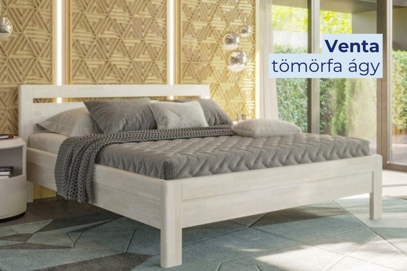Venta tömörfa ágy - minöségi alvás hosszú éveken keresztül 160x200 cm szín: BK1