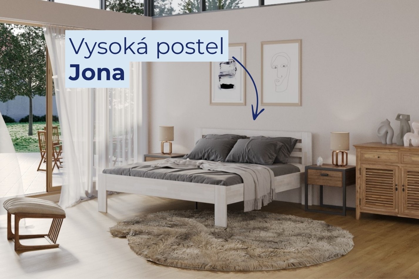 vysoká postel Jona